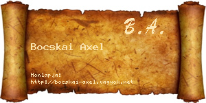 Bocskai Axel névjegykártya